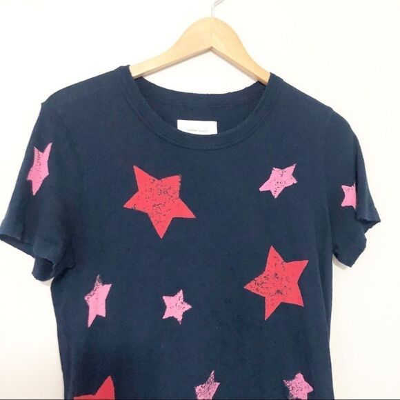 Current/Elliott The Beatnik Star Print Dress Sz S Navy Blue Pink Red T-shirt - Picture 7 of 7